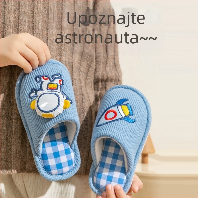 Dječje lanene sandale s karikaturom uzorkom, za uzrast 7–12 godina, PVC potplat