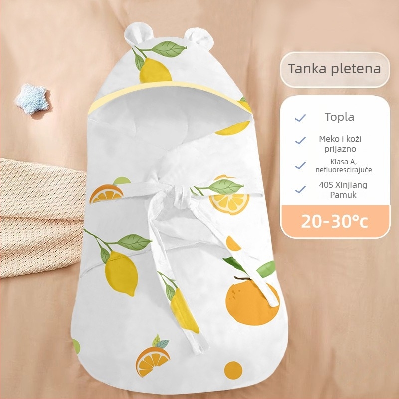Sleep Sack za novorođenče – vanjski materijal 95% pamuk, punilo pamuk, uzorak životinja/crtanih likova, sigurnosna Klasa A, za ljeto i proljeće