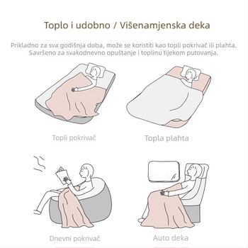 Lashar vunena deka, zimska flanel deka, cvjetni uzorak, težina ispod 300 g