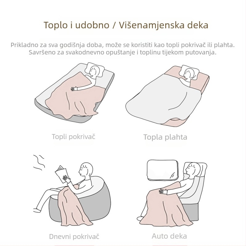 Lashar vunena deka, zimska flanel deka, cvjetni uzorak, težina ispod 300 g