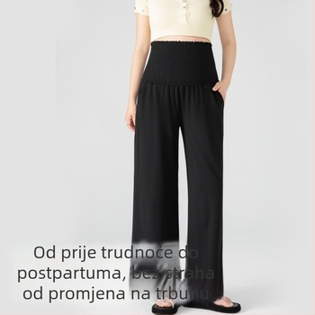 Trudničke široke hlače - Podržavanje trbuha, 95% viskoza, srednja gustoća, visoka elastičnost