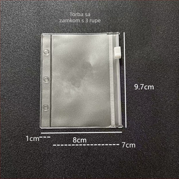 WR-09 PVC vezivač s 3 rupe, klamerom 90 mm, debljina ploče 1 mm, stražnji dio 2 cm, opći format papira
