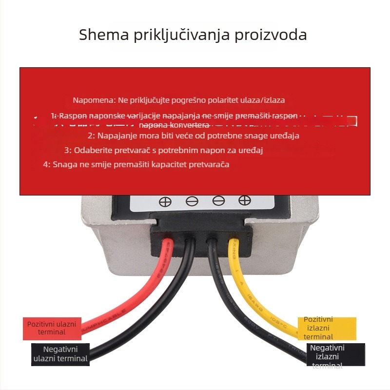 DC-DC buck-boost pretvarač 48V ulaz, 12V izlaz, do 30A, 350W, IP68, PWM upravljanje
