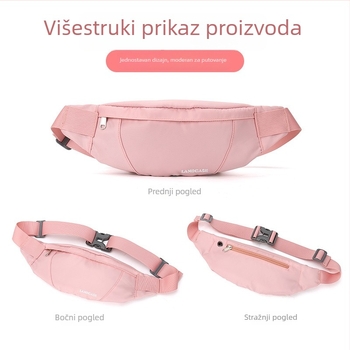 Torba oko struka s džepom za telefon, najlon, zatvarač, unutarnji džep, lagan dizajn
