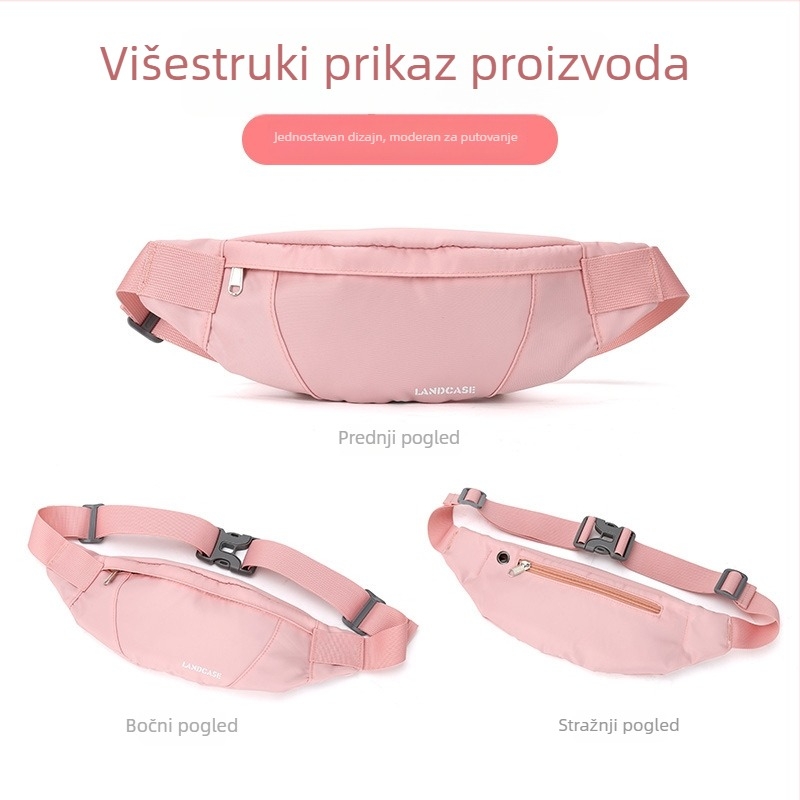 Torba oko struka s džepom za telefon, najlon, zatvarač, unutarnji džep, lagan dizajn