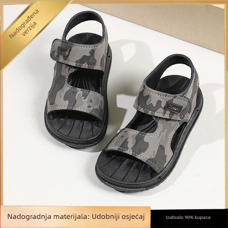 Dječje sandale s mekom EVA potplatom, gornji dio od mikrovlaknaste kože, protiv mirisa, karikatura uzorak, korejski stil