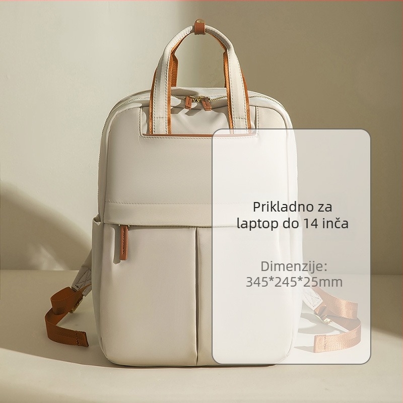 Ženski gradski ruksak, vodootporan Oxford platno, džep za prijenosno računalo, unutarnja organizacija s džepovima na zip i džepom za telefon, prozračan dizajn
