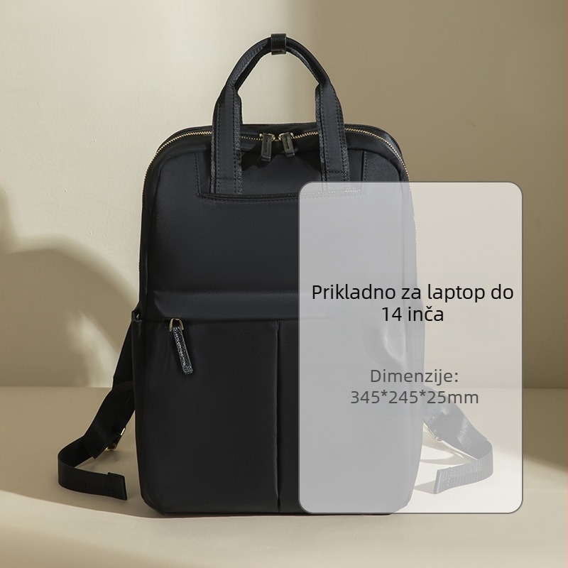 Ženski gradski ruksak, vodootporan Oxford platno, džep za prijenosno računalo, unutarnja organizacija s džepovima na zip i džepom za telefon, prozračan dizajn