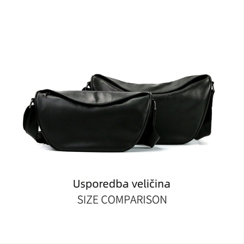 Ženska crossbody torba, korejski stil polumjesec Dumpling Bag, prva sloj teleće kože, zatvarač, unutarnje pretince: pretinac sa zatvaračem, džep za telefon, ID