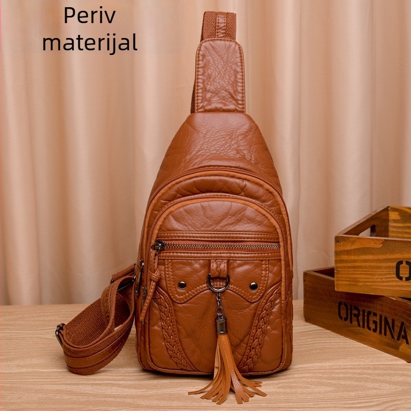 Ženska crossbody torba od PU kože, vertikalni kvadratni oblik, zatvarač, podstava od poliestera, unutarnji džepovi