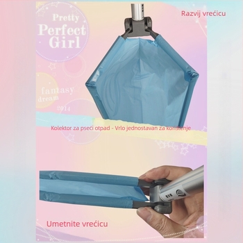 Sklopivi čistač psećih izmeta, automatska funkcija, plastični, s vrećom