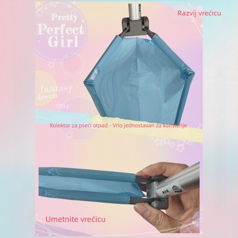 Sklopivi čistač psećih izmeta, automatska funkcija, plastični, s vrećom