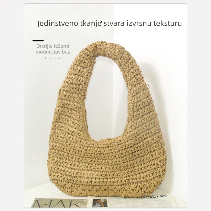 Ženska torbica preko ramena u obliku oblaka, ručni rad, papirni materijal, otvoreni vrh, pretinac za telefon, jednostruka naramenica, gradski stil, proljeće 2025