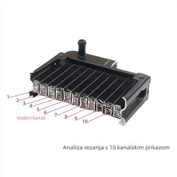 Aluminijski vodeno hlađeni radiator za industrijske računala, disipacija topline kroz cijevi