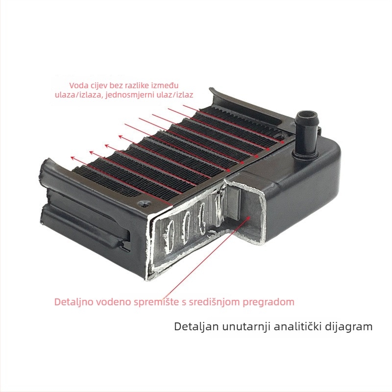 Aluminijski vodeno hlađeni radiator za industrijske računala, disipacija topline kroz cijevi