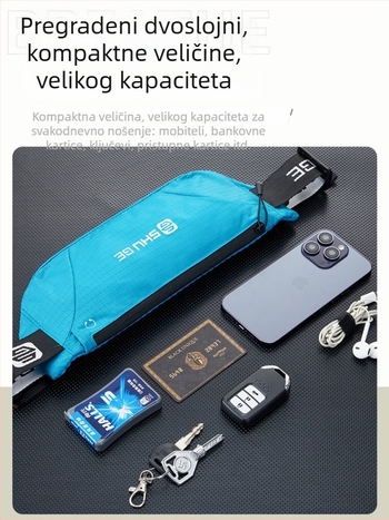 Sportska torbica za struk, lagana i prozračna najlonska, velika kapaciteta, unisex, za outdoor trčanje