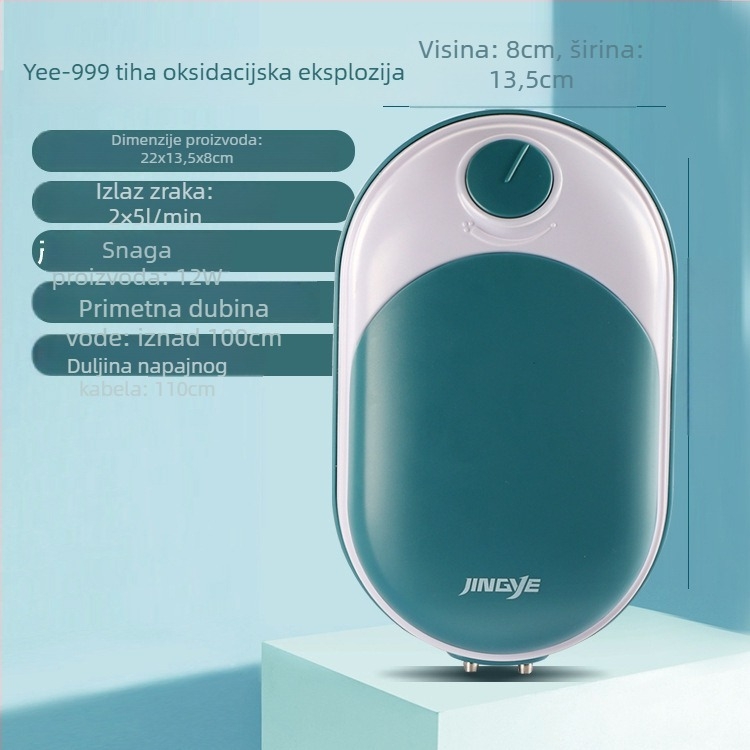 Jingye pumpa za oksigeniranje akvarija - dvostruka otvora, štedljiva i tiha