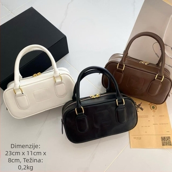 Crossbody torba za rame – PU materijal, horizontalni kvadratni oblik, zatvarač, unutarnji džep za telefon, poliester podstava