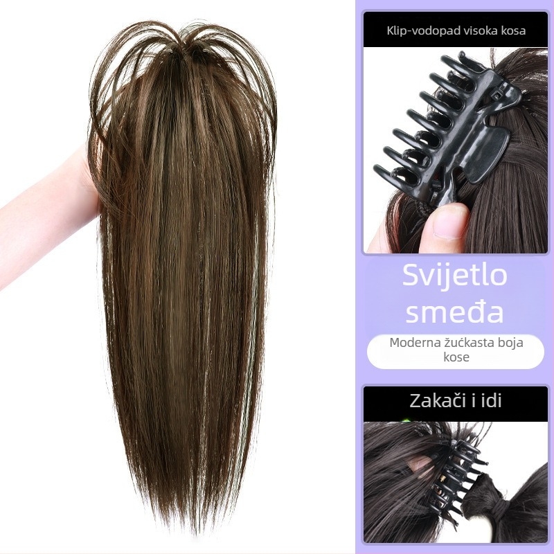 Clip-in perika s visokim repom i kovrčavom kosom u vodopadnom stilu (Model: Waterfall Hair; Materijal: Kasi/Kanikaren; Tehnologija: Mehanizam; Boja: Ne može se obojiti)