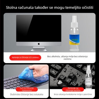 Devetdijelni set za čišćenje računala: čistač zaslona, kućište prijenosnog računala i alati za čišćenje tipkovnice – Model Qjj-003; Marka Tide competition; Kompatibilno s 21789048979