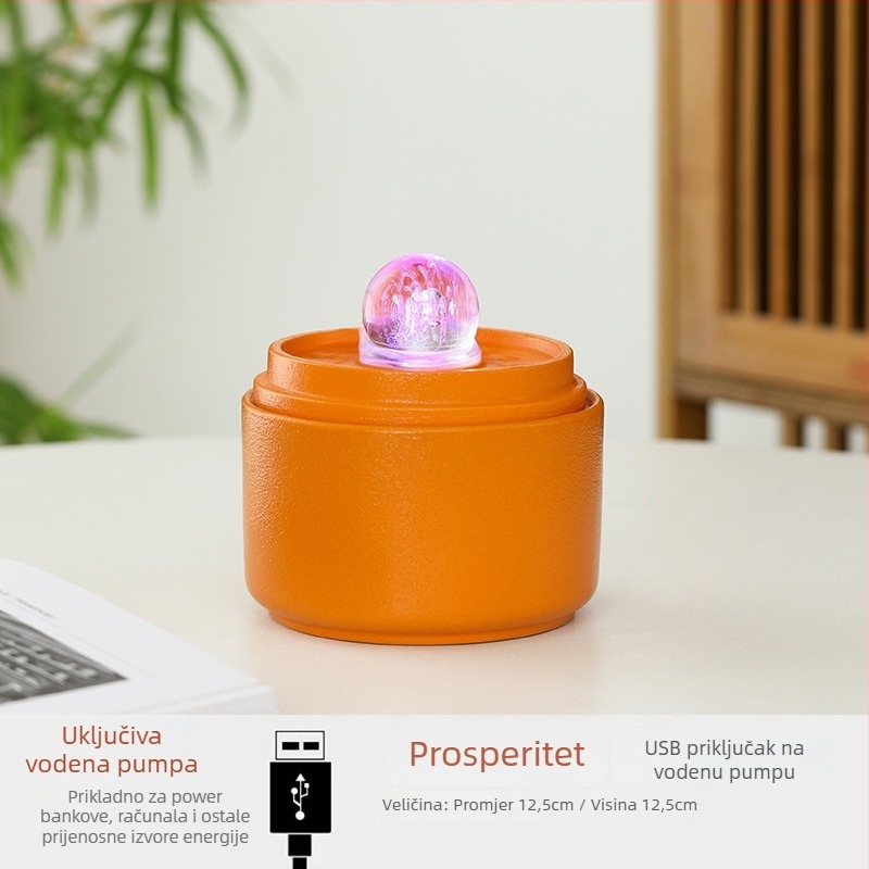 Keramička stolna fontana s obojenom površinom, cirkulacija vode, Novi kineski stil