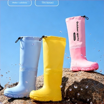 Dječje čizme za kišu, unisex, PVC gornji dio, srednje visoke pete (3-5 cm), srednja visina cijevi, protuklizne i vodootporne, za sva godišnja doba