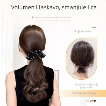 Paruka za rep Clip-in Pear Blossom Curl — velike valovi, tkanina konstrukcija, materijal visoko temperaturna svila, model Clip-in Pear Blossom Curl, nije farbiva