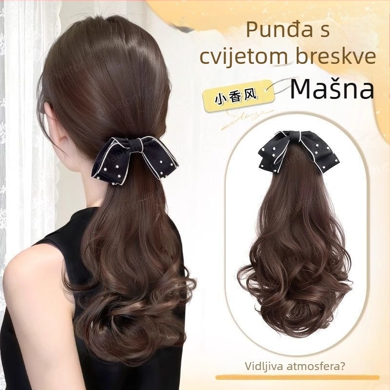 Paruka za rep Clip-in Pear Blossom Curl — velike valovi, tkanina konstrukcija, materijal visoko temperaturna svila, model Clip-in Pear Blossom Curl, nije farbiva