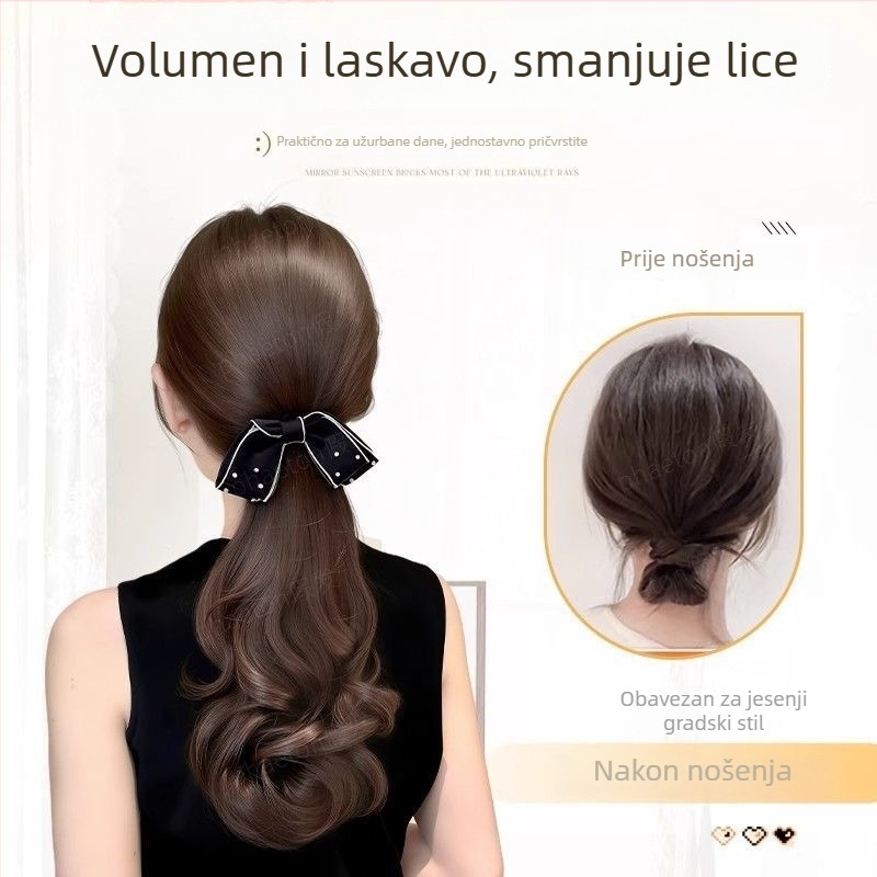 Paruka za rep Clip-in Pear Blossom Curl — velike valovi, tkanina konstrukcija, materijal visoko temperaturna svila, model Clip-in Pear Blossom Curl, nije farbiva