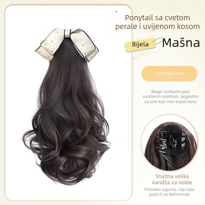 Paruka za rep Clip-in Pear Blossom Curl — velike valovi, tkanina konstrukcija, materijal visoko temperaturna svila, model Clip-in Pear Blossom Curl, nije farbiva