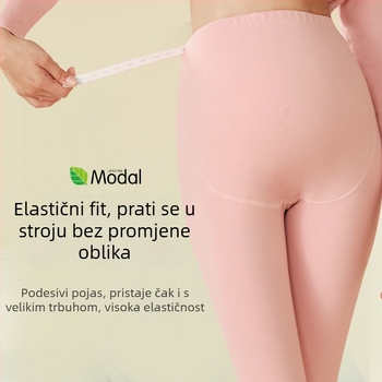 Trudnički komplet: Top i hlače od Modala za dojenje, dugi rukavi, jesen 2024, 30–50% Modal vlakna