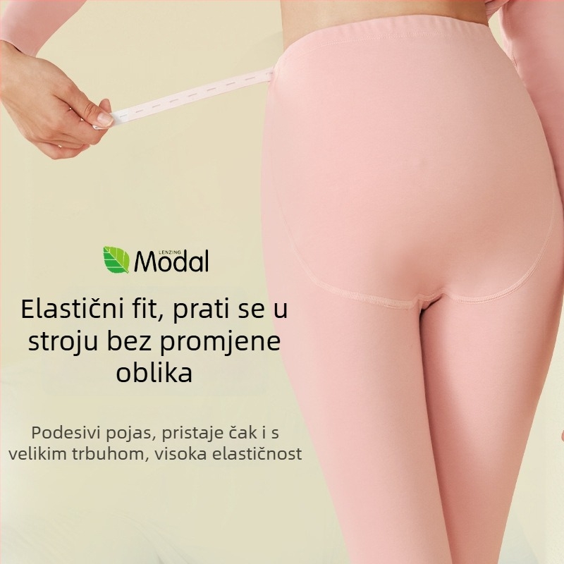 Trudnički komplet: Top i hlače od Modala za dojenje, dugi rukavi, jesen 2024, 30–50% Modal vlakna