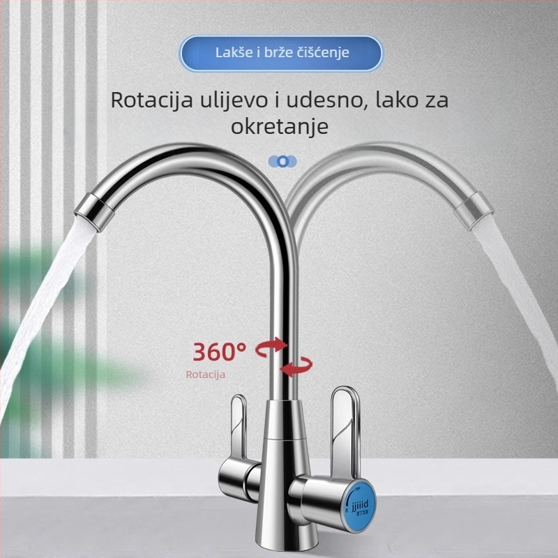 Kuhinjska slavina s keramičkim kartridžom, jednostruki dizajn, moderni minimalistički stil, Carpenter Ding