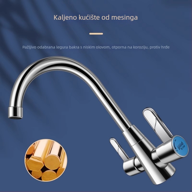 Kuhinjska slavina s keramičkim kartridžom, jednostruki dizajn, moderni minimalistički stil, Carpenter Ding