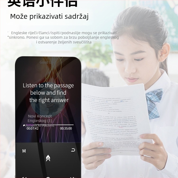 Bluetooth MP4 player s dodirnim zaslonom, MP3/MP4 reprodukcija, čitač elektroničkih knjiga, alarmni sat