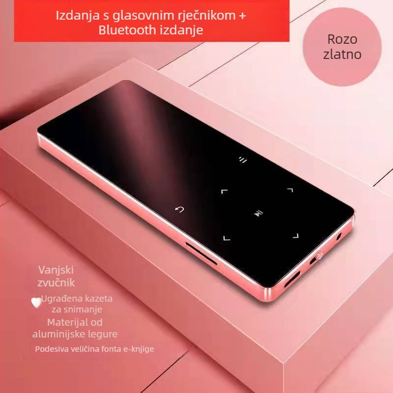 Bluetooth MP4 player s dodirnim zaslonom, MP3/MP4 reprodukcija, čitač elektroničkih knjiga, alarmni sat