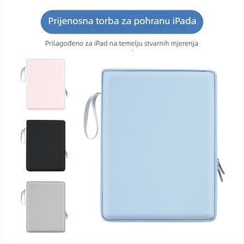 Torba za iPad tablet s poliestrom, unutarnji džep, otporna na habanje i na udarce, zatvarač, mekani držač