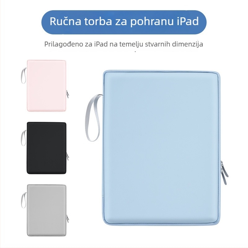 Torba za iPad tablet s poliestrom, unutarnji džep, otporna na habanje i na udarce, zatvarač, mekani držač