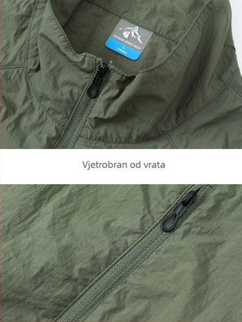 NIUDI Vanjska windbreaker jakna s UV zaštitom – Unisex, Nylon tkanina, UV50 zaštita, Prozračna, Brzo sušenje, Lagana
