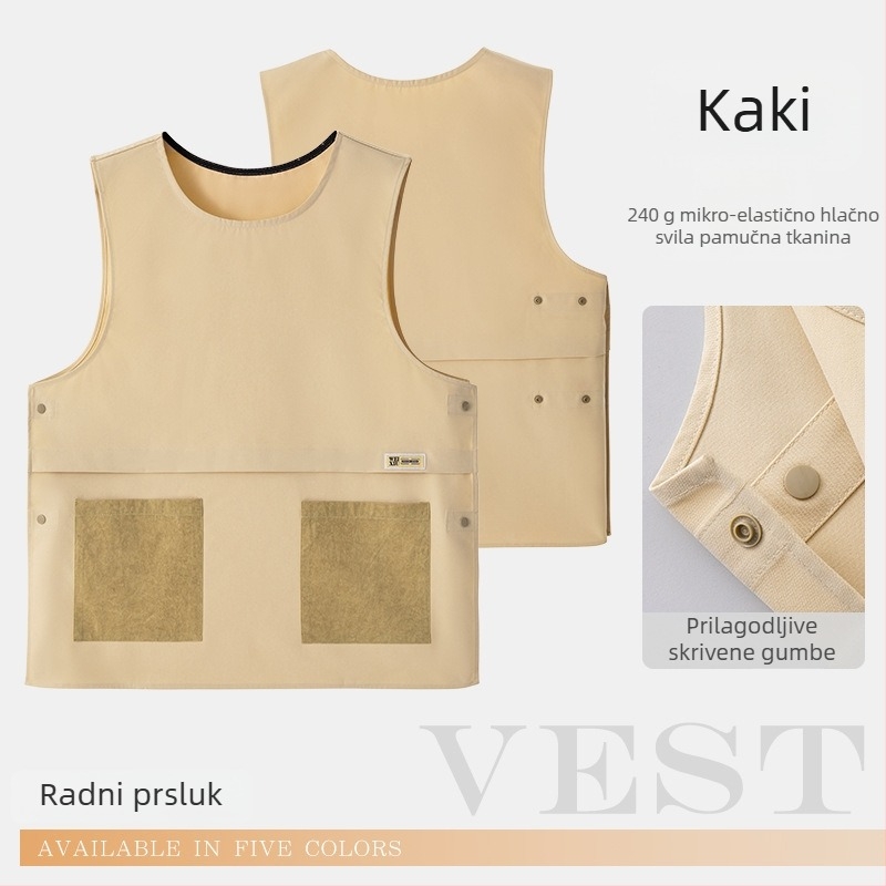 Pregača bez rukava, vodootporna i otporna na ulje, za kafiće i frizerske salone, s otiskom logotipa, korejski stil