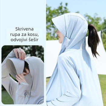 Kapuljačna vanjska jakna za zaštitu od sunca, prozračan najlon 81-95% za ribolov