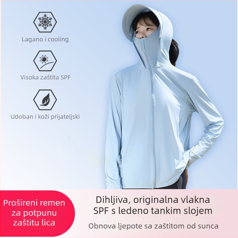 Kapuljačna vanjska jakna za zaštitu od sunca, prozračan najlon 81-95% za ribolov