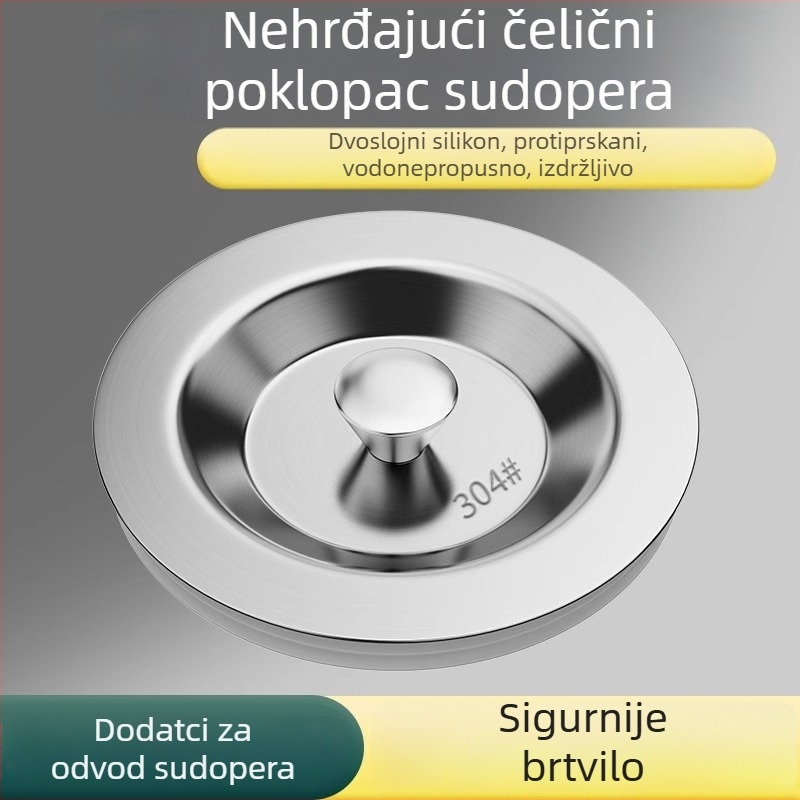 Dop za kuhinjski sudoper od nehrđajućeg čelika, univerzalna prilagodba, standardni model, moderni minimalistički dizajn