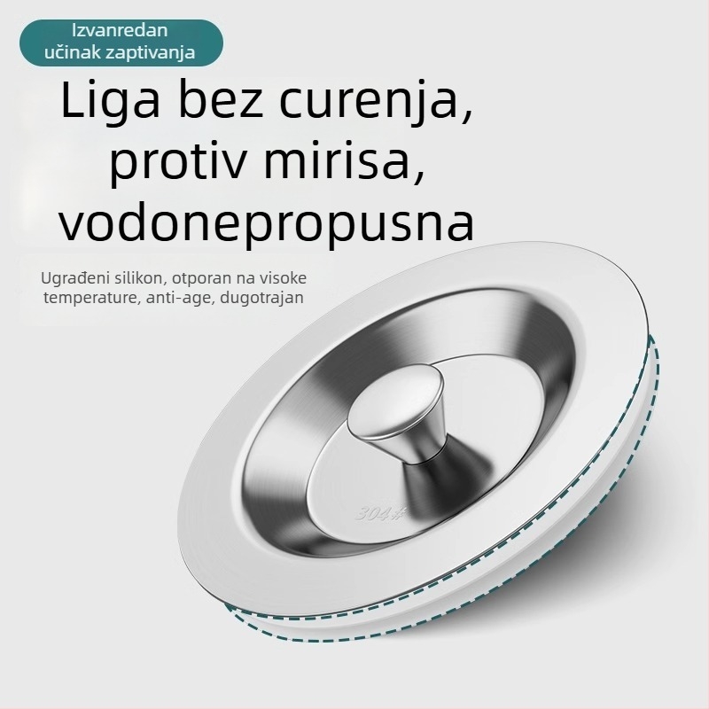 Dop za kuhinjski sudoper od nehrđajućeg čelika, univerzalna prilagodba, standardni model, moderni minimalistički dizajn