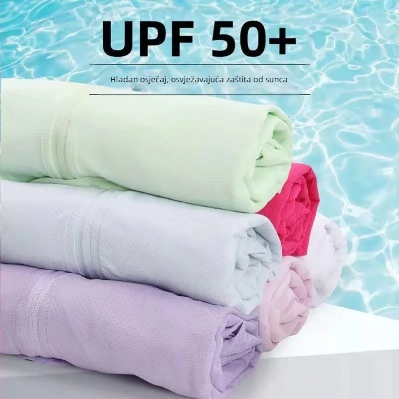 Ženska ljetna jakna od Ice Silk s kapuljačom, uski kroj, kratka dužina, rukav 3/4, UPF50+