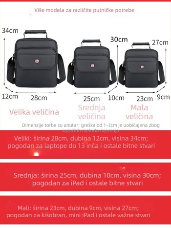 Swiss Army Knife poslovna torba – Oxford platno, jednobojna, podstava od najlona, vodootporna i otporna na habanje, otporna na rezanje, za poslovna putovanja