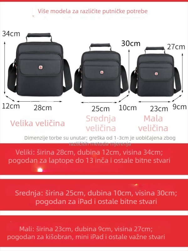 Swiss Army Knife poslovna torba – Oxford platno, jednobojna, podstava od najlona, vodootporna i otporna na habanje, otporna na rezanje, za poslovna putovanja