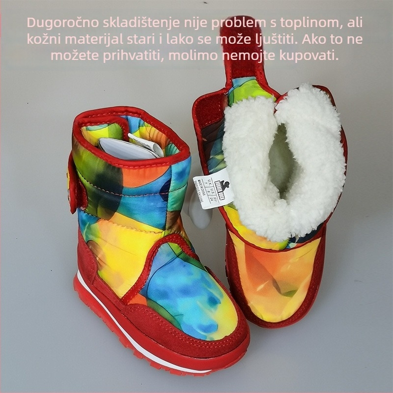 Dječje snježne čizme za djevojčice, toplu flis podstavu, gornji dio od tkanine, gumeni potplat