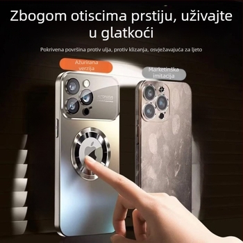 Kućište za iPhone 17 Pro Max s magnetom i matnim staklom — otporno na padove, otporno na ogrebotine, otporno na otiske prstiju, PC konstrukcija