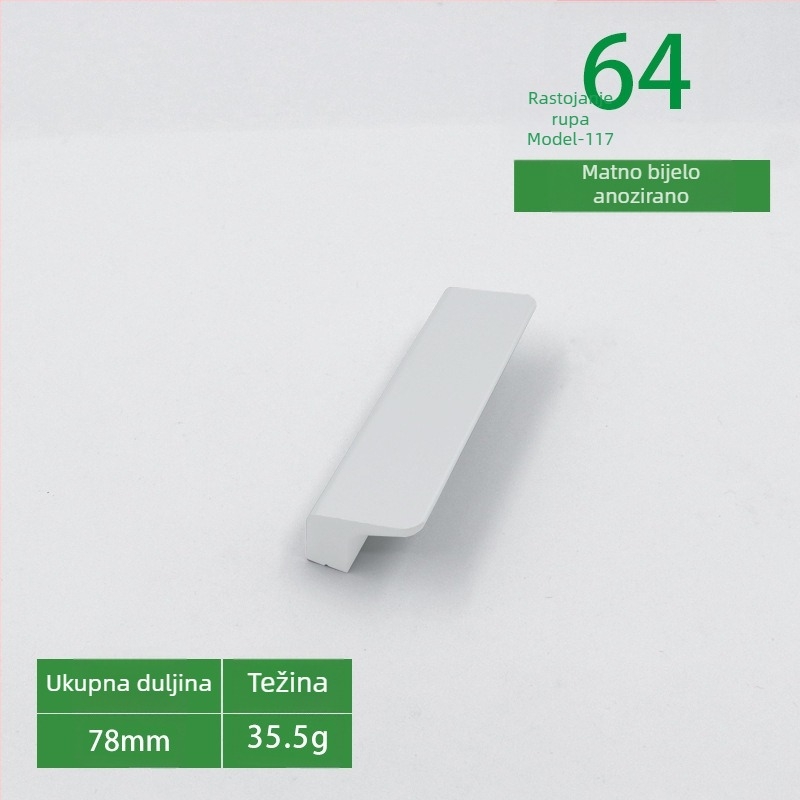 Ručka za ormar od aluminijskog legura, kovana, sfernog oblika, površinska ugradnja, model Betsy 117